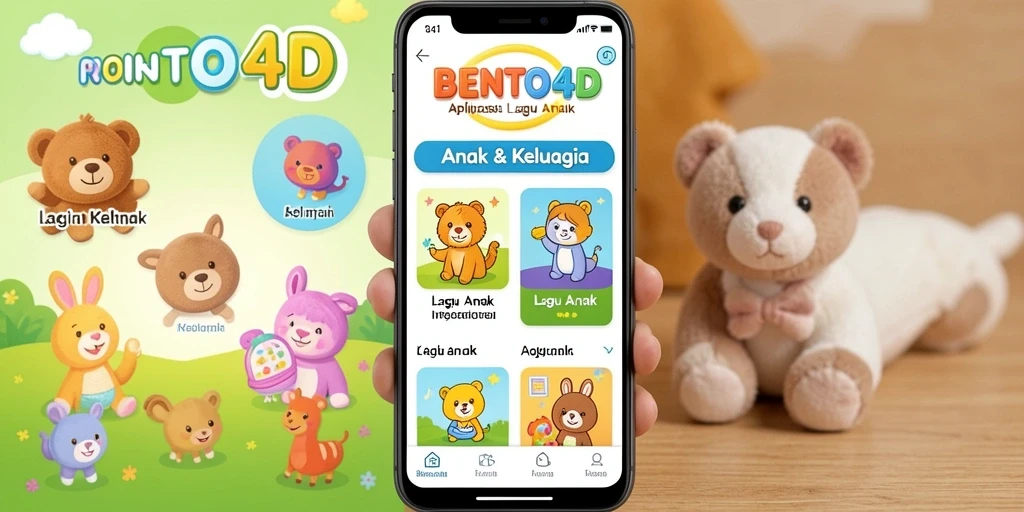 Antarmuka aplikasi BENTO4D yang penuh warna dan menarik untuk anak.