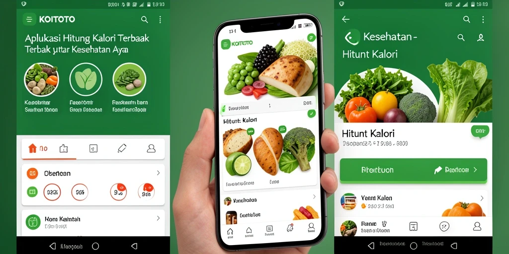 Tampilan antarmuka KOITOTO yang intuitif untuk menghitung kalori dengan mudah.