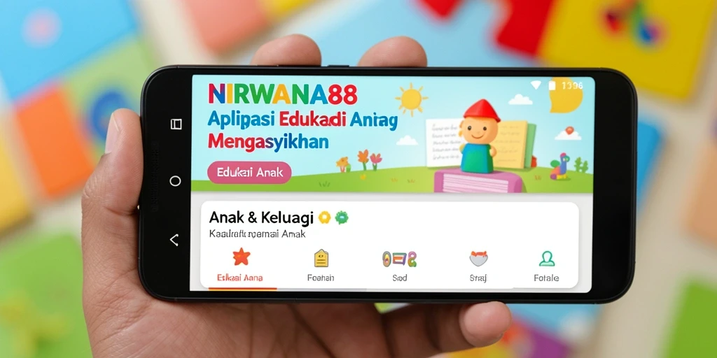 Tampilan aplikasi NIRWANA88 yang interaktif dan colorful untuk belajar anak.