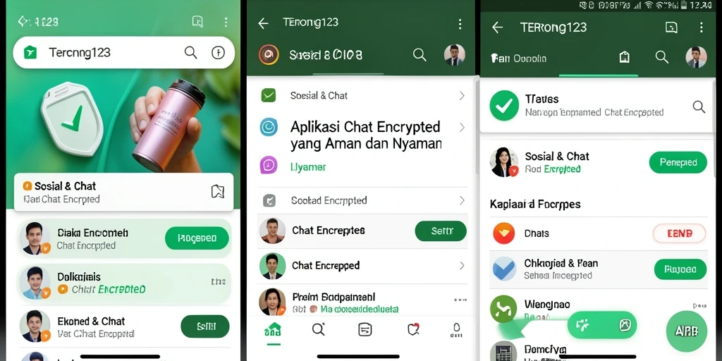 Antarmuka sederhana dan menarik dari aplikasi Chat Encrypted.